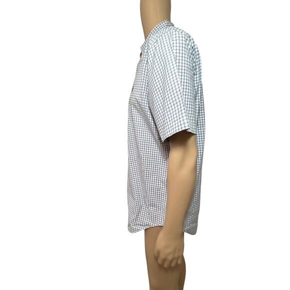 Ralph Lauren Men’s Button Down Shirt L Short Sleeve Plaid White Blue Black Check - Picture 3 of 10